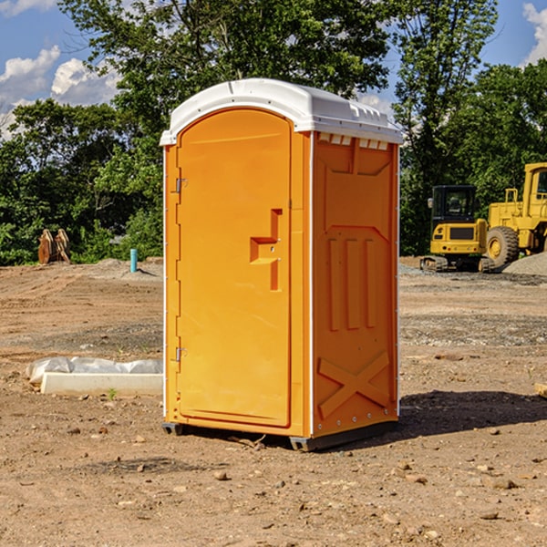 how often are the porta potties cleaned and serviced during a rental period in Braggadocio